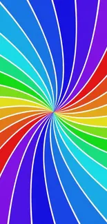 Vibrant rainbow swirl wallpaper with colorful abstract design.