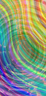 Vibrant rainbow swirl mobile wallpaper with dynamic colors.