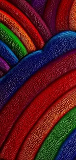 Vibrant rainbow textured wallpaper art with rich colors.