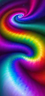 Vibrant rainbow vortex abstract wallpaper with dynamic colors.