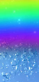 Vibrant rainbow gradient with water splash.