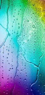 Vibrant raindrop gradient wallpaper with aqua hues.