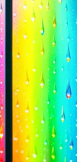 Vibrant rainbow waterdrop wallpaper for mobile devices.