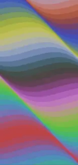 Colorful abstract rainbow wave wallpaper with vibrant gradients.