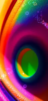 Vibrant and dynamic rainbow wave mobile wallpaper.