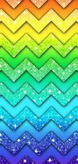 Vibrant rainbow zigzag with sparkles adds color to your screen.