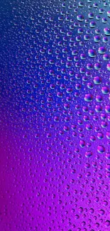 Purple and blue gradient wallpaper with water droplets.