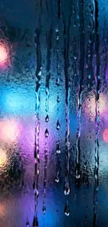 Raindrop effect with colorful lights wallpaper.