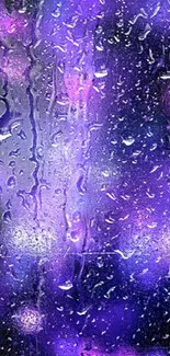 Vibrant purple and pink raindrop wallpaper with abstract design.