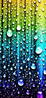 Colorful rainbow raindrop wallpaper for phone.