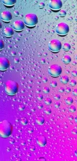 Mobile wallpaper with vibrant raindrop gradient design in purple and blue.