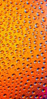 Vibrant orange wallpaper with colorful bubbles.