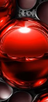 Vibrant red 3D spheres with a glossy finish.