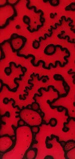 Vibrant red abstract wallpaper with bold patterns.