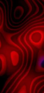 Vibrant abstract red waves wallpaper with dynamic flowing shapes.