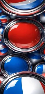 Red and blue circles mobile wallpaper design