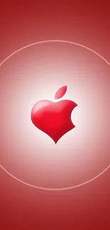 Red Apple logo wallpaper with vibrant design.