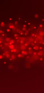 Vibrant red bokeh wallpaper with glowing orbs on a dark background.