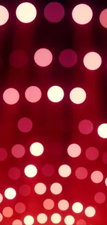 Red bokeh pattern with glowing circles for mobile wallpaper.