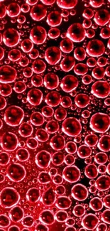 Vibrant red bubbles pattern mobile wallpaper.