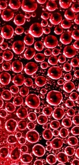 Close-up of vibrant red bubbles pattern.