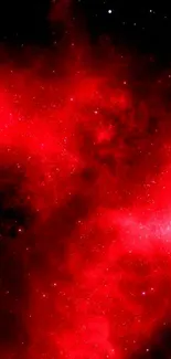 Red galaxy wallpaper with stars creating a cosmic mobile background.