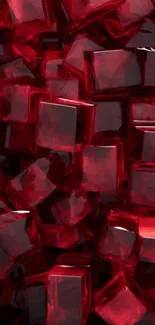 Vivid red gemstone pattern wallpaper.