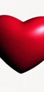 Vibrant red heart on a white background wallpaper.