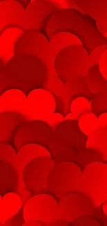 Vibrant wallpaper with multiple red hearts.