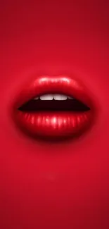 Stylish red lips mobile wallpaper with bold design.