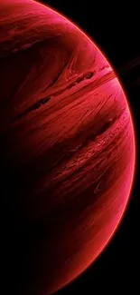 Stunning red planet against a black backdrop, ideal for mobile wallpaper.