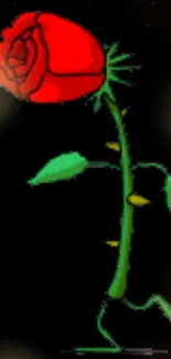 Vivid red rose on a dark artistic background, perfect for mobile wallpapers.