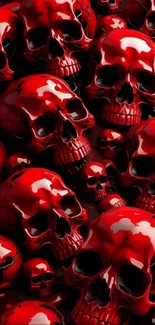 Glossy red skull wallpaper for mobile.