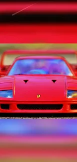 Close-up of vibrant red sports car wallpaper with sleek design.