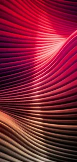 Vibrant red abstract waves phone wallpaper with dynamic patterns and bold design.