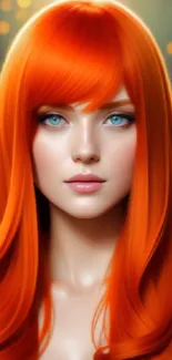 Portrait of a woman with vibrant red hair in a digital art style.