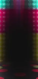 Colorful disco wallpaper with vibrant lights and retro vibes.