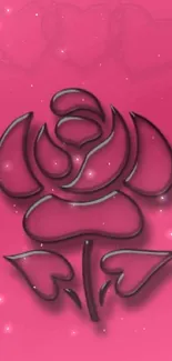 Pink rose graphic on chic pink background.