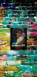 Vibrant Samsung Galaxy A31 colorful brick wallpaper.