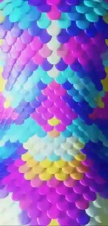 Vibrant colorful scales wallpaper pattern.