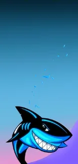 Cartoon shark with gradient backdrop