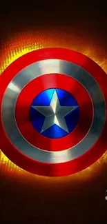 Vibrant Captain America shield with glowing effect