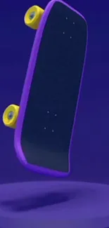 Colorful skateboard on a purple background, perfect for a mobile phone wallpaper.