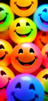 Vibrant and cheerful smiley faces wallpaper.