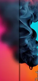 Vibrant abstract wallpaper with colorful smoke design.