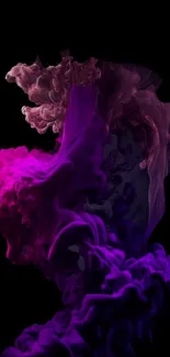 Vibrant pink and purple smoke art wallpaper for mobile.