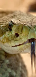 Close-up of a vibrant snake showcasing intricate scales.