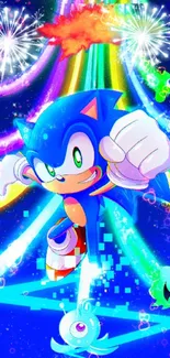 Colorful Sonic the Hedgehog wallpaper with bright and lively design.