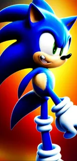 Vibrant Sonic the Hedgehog mobile wallpaper with bold colors.