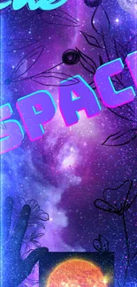 Vibrant galaxy art wallpaper with colorful cosmic elements and space theme.